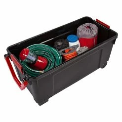 Remington 169 Qt. Latch Lid Storage Totes, Black, 2/Carton (296003) -ORGANIZTIONAL STORAGE Sales unnamed file 231