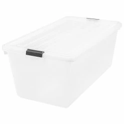IRIS 91 Qt. Clear Storage Boxes, 4/Carton (CB-80)