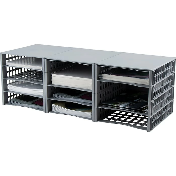 Advantus Snap Configurable Tray System, Gray, 12/Pack (39412) 4 Advantus Snap Configurable Tray System, Gray, 12/Pack (39412) - Image 2