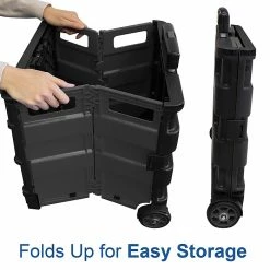 BAZIC 17.72"H X 17.24"W Assorted Materials Folding Cart On Wheels With Lid Cover, Gray/Black (BAZ2196) -ORGANIZTIONAL STORAGE Sales unnamed file 275