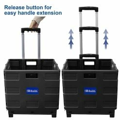 BAZIC 17.72"H X 17.24"W Assorted Materials Folding Cart On Wheels With Lid Cover, Gray/Black (BAZ2196) -ORGANIZTIONAL STORAGE Sales unnamed file 276