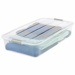 IRIS® 50 Quart Buckle Up Box, Clear, 6 Pack (100802)