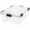 Iris WEATHERTIGHT 41.2 Qt. Latch Lid Storage Totes, Clear/Black, 4/Carton (110500) 2 Iris WEATHERTIGHT 41.2 Qt. Latch Lid Storage Totes, Clear/Black, 4/Carton (110500) -ORGANIZTIONAL STORAGE Sales unnamed file 307