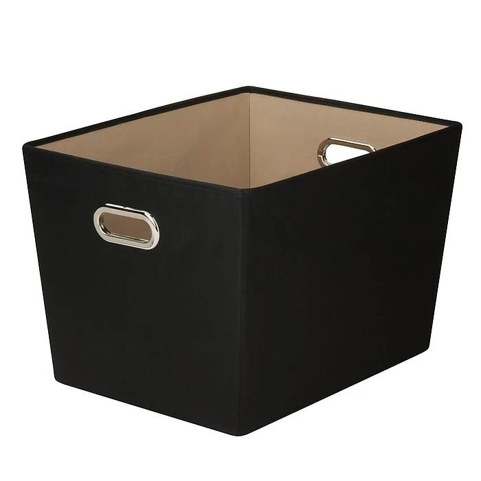 Honey-Can-Do Medium Decorative Storage Tote With Handles, Black (SFT-03073) 3 Honey-Can-Do Medium Decorative Storage Tote With Handles, Black (SFT-03073)