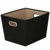 Honey-Can-Do Honey Can Do Medium Decorative Storage Tote With Handles Black (SFT-03072)