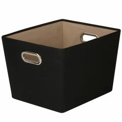 Honey-Can-Do Honey Can Do Medium Decorative Storage Tote With Handles Black (SFT-03072)