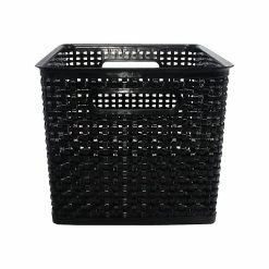 Advantus Large Weave Plastic Bin, Black, Each (36006)