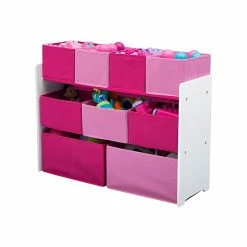 Delta Children Deluxe Multi-Bin Open Lid Toy Organizer With Storage Bins, Bianca White/Light Pink/Dark Pink (TB83413GN-130) -ORGANIZTIONAL STORAGE Sales unnamed file 356