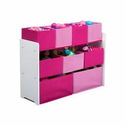 Delta Children Deluxe Multi-Bin Open Lid Toy Organizer With Storage Bins, Bianca White/Light Pink/Dark Pink (TB83413GN-130) -ORGANIZTIONAL STORAGE Sales unnamed file 357