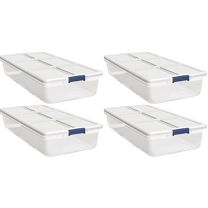 Hefty Storage Solutions 52 Quart Latch Lid Storage Bin, Clear, 4/Case (7104) 3 Hefty Storage Solutions 52 Quart Latch Lid Storage Bin, Clear, 4/Case (7104)