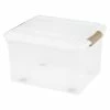 Iris 34 Qt. Latch Lid Stackable Storage Bin, Clear, 4 Pack (140012) -ORGANIZTIONAL STORAGE Sales unnamed file 382