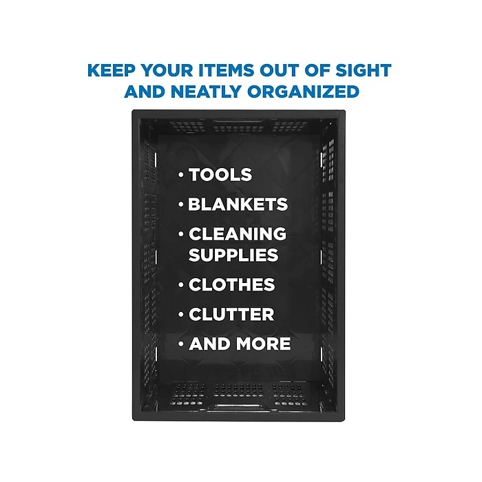 Mount-It! 51.78 Qt. Open Lid Storage Crate, Black (WI-3002) 6 Mount-It! 51.78 Qt. Open Lid Storage Crate, Black (WI-3002) - Image 4