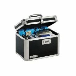 Vaultz 0.14 Qt. Latching Lid Locking Personal Security Box, Black, (VZ00102)