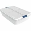 Hefty 34 Qt. Latch Lid Plastic Storage Tote, Clear/White, 6/Ct (7103-010000044) -ORGANIZTIONAL STORAGE Sales unnamed file 430