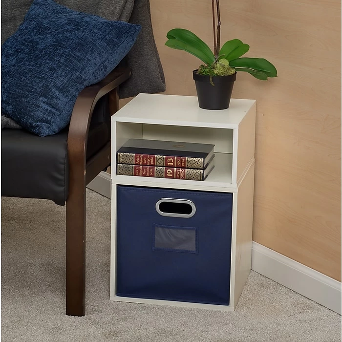 Niche Cubo Half Size Stackable Storage Cube, White Wood Grain (PC1206WH) 6 Niche Cubo Half Size Stackable Storage Cube, White Wood Grain (PC1206WH) - Image 4