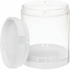 Deflect-O Deflecto Single Stacking Tower Canister, White/Clear, Each (201101CR)