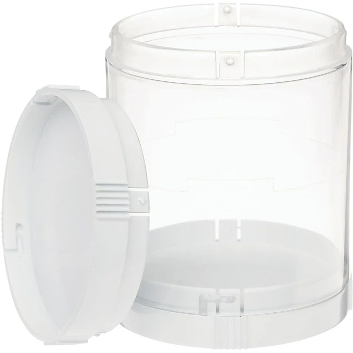 Deflect-O Deflecto Single Stacking Tower Canister, White/Clear, Each (201101CR) 3 Deflect-O Deflecto Single Stacking Tower Canister, White/Clear, Each (201101CR)