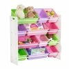 Honey-Can-Do Honey Can Do Kids Toy Room Storage Organizer With Totes, White/Pastel (SRT-01603) 2 Honey-Can-Do Honey Can Do Kids Toy Room Storage Organizer With Totes, White/Pastel (SRT-01603) -ORGANIZTIONAL STORAGE Sales unnamed file 464