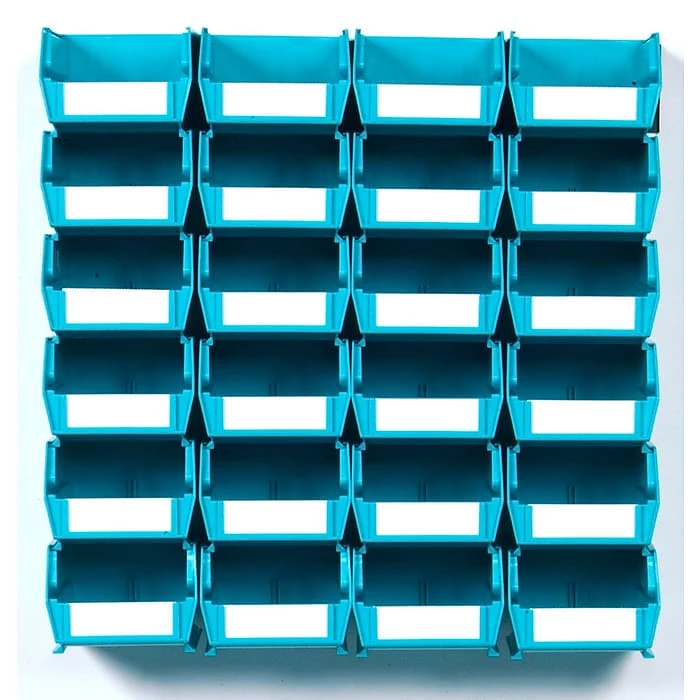 LocBin Wall Storage Small Bins, Teal, 24 Bins/Set, 1/Set (3-210TBWS) 3 LocBin Wall Storage Small Bins, Teal, 24 Bins/Set, 1/Set (3-210TBWS)