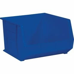 Partners Brand 18" X 16 1/2" X 11" Plastic Stack And Hang Bin Quill Brand, Blue, 3/Case