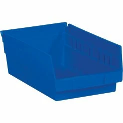 Partners Brand 11 5/8" X 6 5/8" X 4" Plastic Shelf Bin Quill Brand, Blue, 30/Case