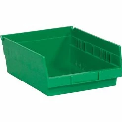 Quill Brand 11 5/8" X 11 1/8" X 4" Plastic Shelf Bin, Green, 8/Case (BINPS105G)