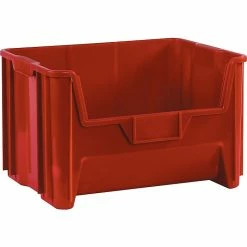 Partners Brand 18" X 16 1/2" X 11" Plastic Stack And Hang Bin Quill Brand, Red, 3/Case