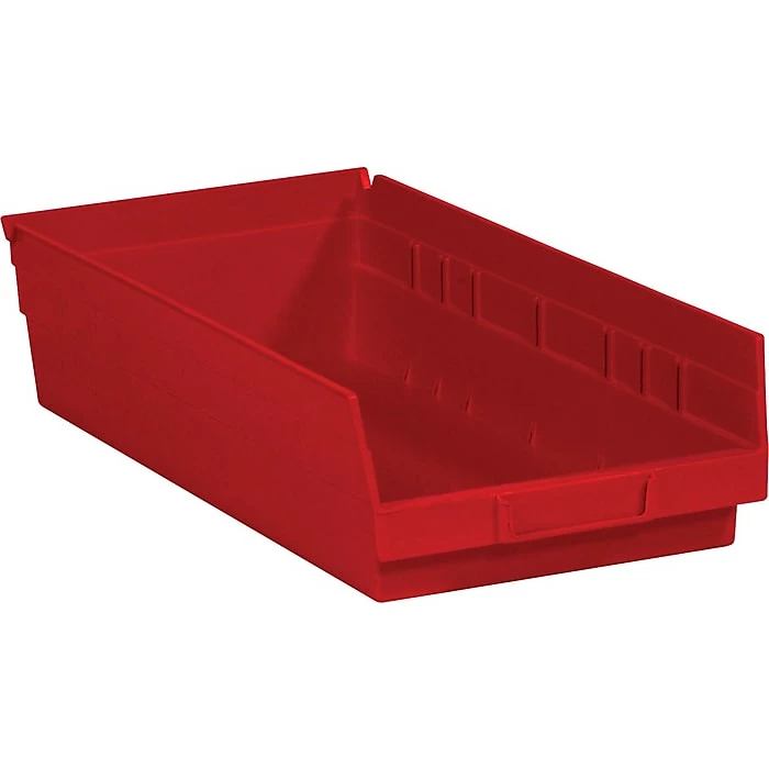 Quill Brand 17 7/8" X 8 3/8" X 4" Plastic Shelf Bin, Red, 10/Case (BINP113R) 3 Quill Brand 17 7/8" X 8 3/8" X 4" Plastic Shelf Bin, Red, 10/Case (BINP113R)
