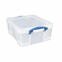 Really Useful Box® 17 Liter Snap Lid Storage Bin, Clear, 4/Pack (17LC-PK4C)