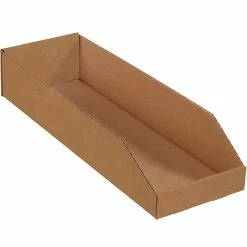 Partners Brand Open Top Bin Boxes, 8" X 24" X 4 1/2", Kraft, 50/Bundle (BINMT824K)