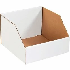 Partners Brand Open Top Bin Boxes, 8" X 9" X 4-1/2", Oyster White, 50/Bundle (BINBIN89)