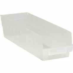 Partners Brand 17 7/8" X 4 1/8" X 4" Plastic Shelf Bin Quill Brand, Clear, 20/Case