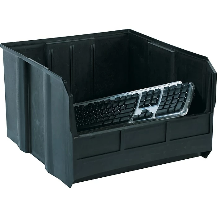 Partners Brand 18" X 16 1/2" X 11" Conductive Bin, Black, 3/Case 3 Partners Brand 18" X 16 1/2" X 11" Conductive Bin, Black, 3/Case