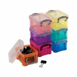 Really Useful Box® 0.14 Liter Snap Lid Storage Bin, Assorted Colors (0.14L ASS)