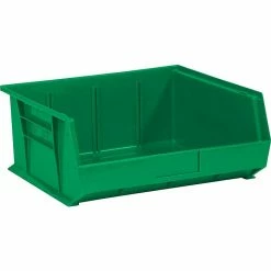 Partners Brand 14 3/4" X 16 1/2" X 7" Plastic Stack And Hang Bin Quill Brand, Green, 6/Case