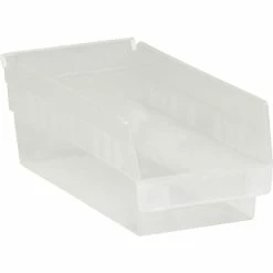 Quill Brand 11 5/8" X 6 5/8" X 4" Plastic Shelf Bin, Clear, 30/Case (BINPS103CL)