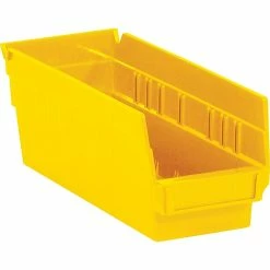 Quill Brand 11 5/8" X 4 1/8" X 4" Plastic Shelf Bin, Yellow, 36/Case (BINPS102Y)