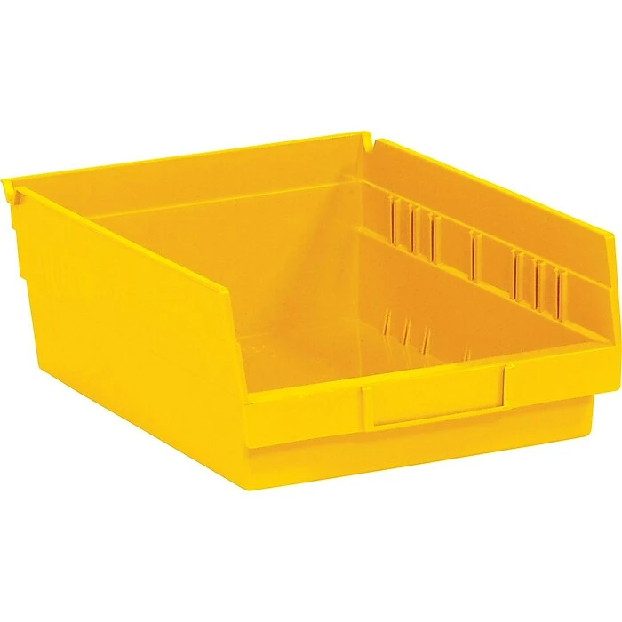 Partners Brand 11 5/8" X 8 3/8" X 4" Plastic Shelf Bin Quill Brand, Yellow, 20/Case 3 Partners Brand 11 5/8" X 8 3/8" X 4" Plastic Shelf Bin Quill Brand, Yellow, 20/Case