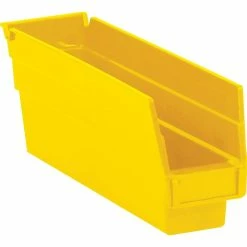 Partners Brand 11 5/8" X 2 3/4" X 4" Plastic Shelf Bin, Yellow, 36/Case