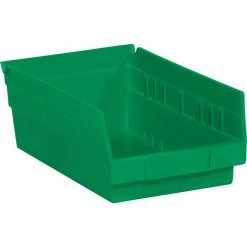 Partners Brand 11 5/8" X 6 5/8" X 4" Plastic Shelf Bin Quill Brand, Green, 30/Case