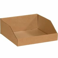 Partners Brand Open Top Bin Boxes, 12" X 12" X 4-1/2", Kraft, 50/Bundle (BINMT121214K)
