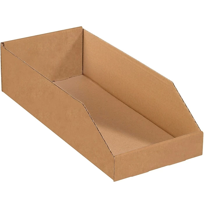Partners Brand Open Top Bin Boxes, 8" X 18" X 4 1/2", Kraft, 50/Bundle (BINBWZ818K) 3 Partners Brand Open Top Bin Boxes, 8" X 18" X 4 1/2", Kraft, 50/Bundle (BINBWZ818K)