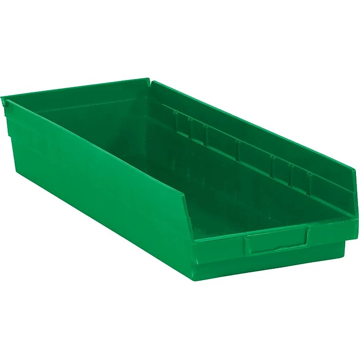 Partners Brand 17 7/8" X 6 5/8" X 4" Plastic Shelf Bin Quill Brand, Green, 20/Case 3 Partners Brand 17 7/8" X 6 5/8" X 4" Plastic Shelf Bin Quill Brand, Green, 20/Case