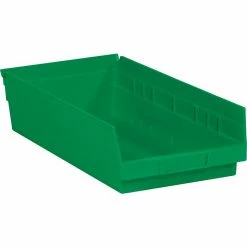 Quill Brand 17 7/8" X 11 1/8" X 4" Plastic Shelf Bin, Green, 8/Case (BINPS114G)