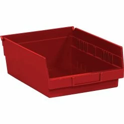 Quill Brand 11 5/8" X 8 3/8" X 4" Plastic Shelf Bin, Red, 20/Case (BINPS104R)