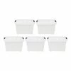 Iris Stack & Pull 19 Qt. Latch Lid Storage Bin, Translucent White/Black, 5/Pack (580027) -ORGANIZTIONAL STORAGE Sales unnamed file 711