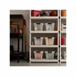 Iris Stack & Pull 19 Qt. Latch Lid Storage Bin, Translucent White/Black, 5/Pack (580027) -ORGANIZTIONAL STORAGE Sales unnamed file 716