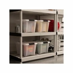 Iris Stack & Pull 19 Qt. Latch Lid Storage Bin, Translucent White/Black, 5/Pack (580027) -ORGANIZTIONAL STORAGE Sales unnamed file 717