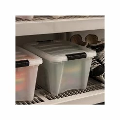 Iris Stack & Pull 19 Qt. Latch Lid Storage Bin, Translucent White/Black, 5/Pack (580027) -ORGANIZTIONAL STORAGE Sales unnamed file 718