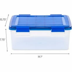Iris WeatherPro 30.5 Qt. Latch Lid Storage Bin, Clear/Blue (500200) -ORGANIZTIONAL STORAGE Sales unnamed file 730